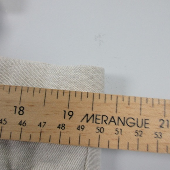 Dockers Khakis Pants Men 40 X 30 Ivory Cotton Linen Pleated No Wrinkles 578 - Picture 10 of 13